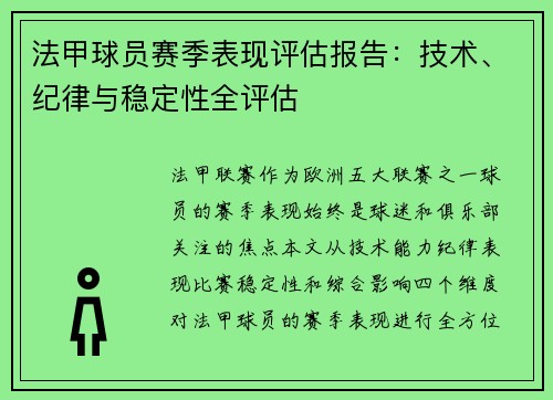 法甲球员赛季表现评估报告：技术、纪律与稳定性全评估